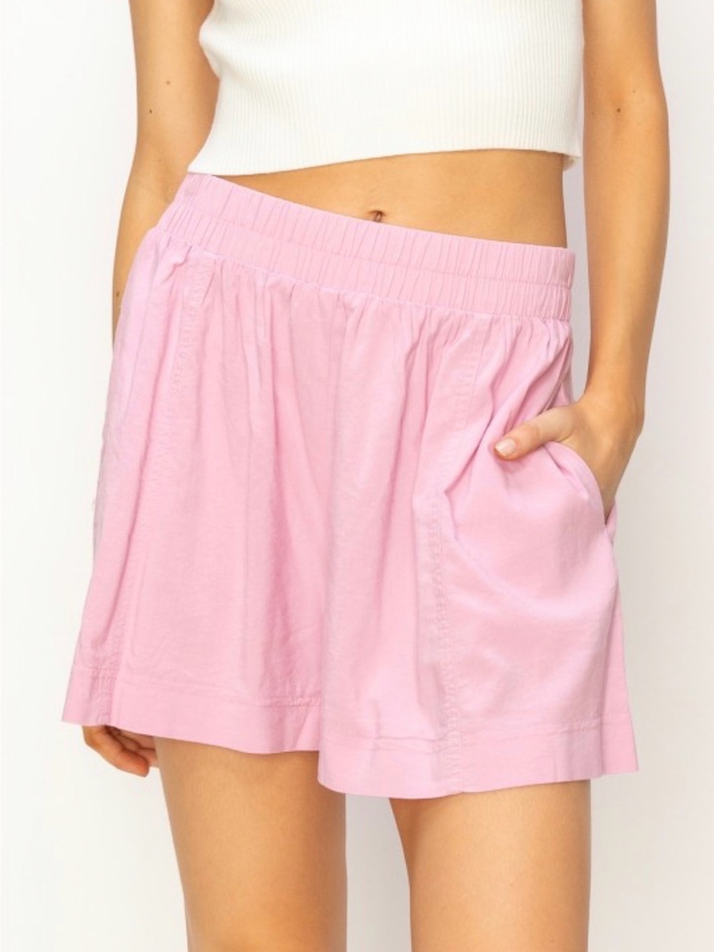 Double Zero Pink High Waist Elastic Shorts
